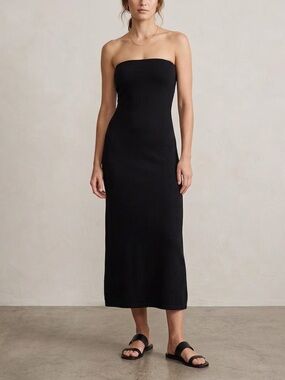 Free People Rio Strapless Sweater Maxi Dress Black Small